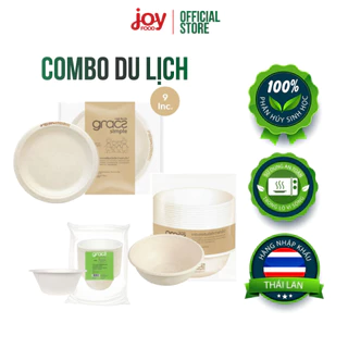 Combo 50 tô, 50 chén & 50 đĩa bã mía dùng 1 lần dùng để đi du lịch, đi phượt