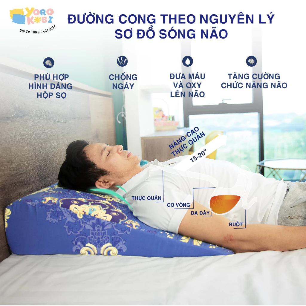 YOROKOBI-GỐI CHỐNG TRÀO NGUỢC DẠ DÀY BO TRÒN ĐỈNH GIÚP GIẢM Ợ CHUA, TRÀO NGUỢC, CHỐNG NGÁY