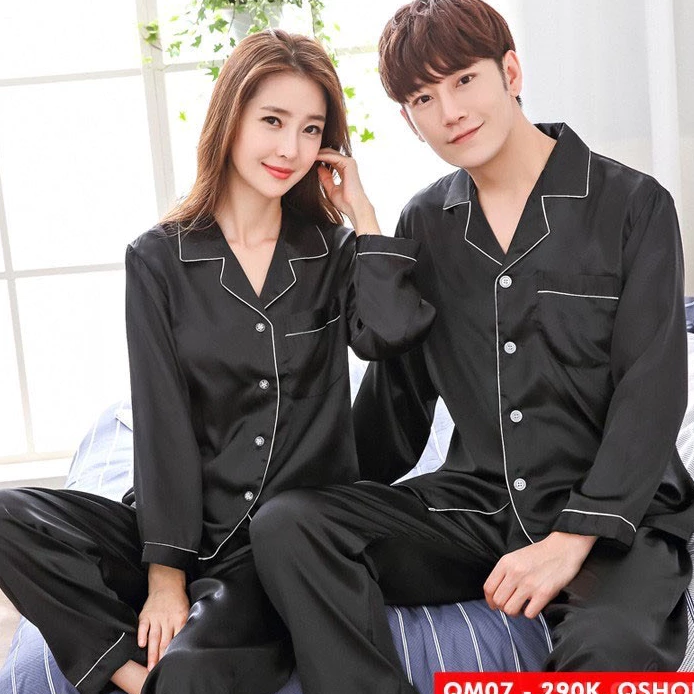 Bộ Đồ Ngủ Dài Tay Chất Lụa Bộ Pijama Phù Hợp Cả Nam Và Nữ Siêu Hot y47