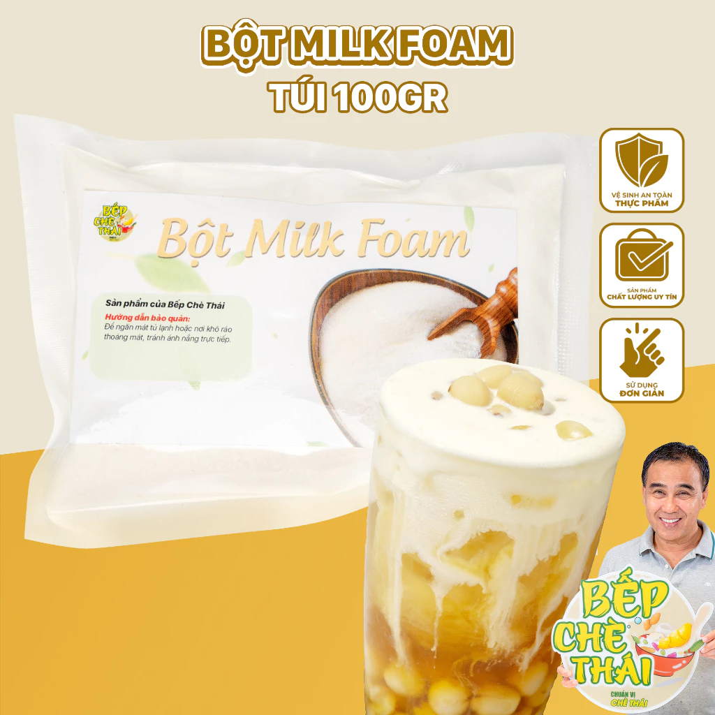 Bột Macchiato - Bột Milk Foam - Nguyên Liệu Pha Chế Trà Sữa - Túi 100gr - Bếp Chè Thái