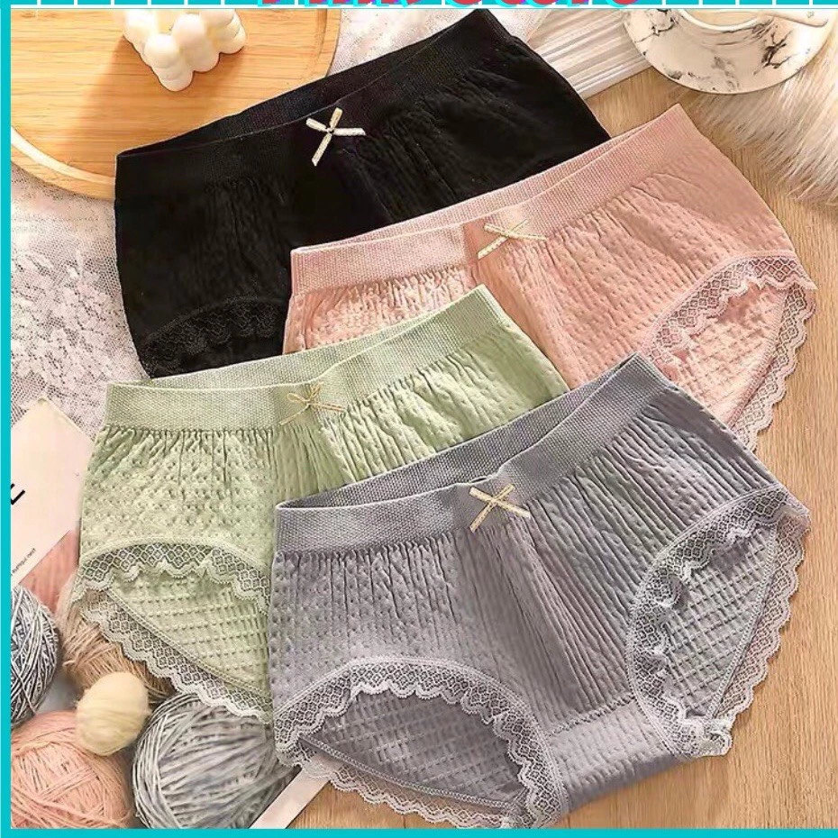 Sét 5 Quần lót nữ Cotton nhún Chất dệt kim, quần chíp nữ kháng khuẩn mã QL16