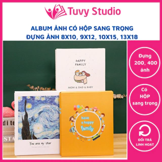 Album ảnh có hộp siêu to sang trọng để 200, 400 ảnh cỡ 8x10, 9x12, 10x15,13x18 lưu ảnh gia đình tại Tú Vy Studio