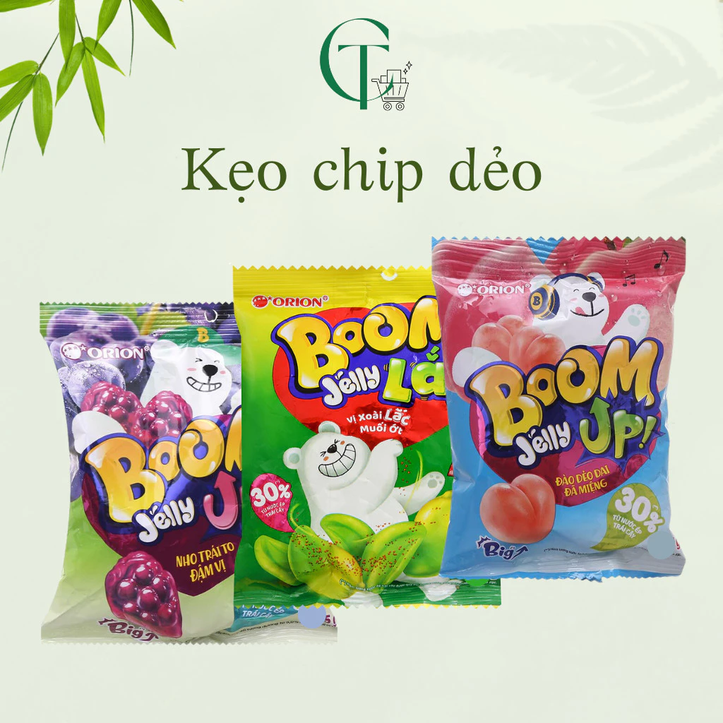 Dây 10 gói kẹo dẻo, kẹo chip chip, kẹo dẻo hoa quả Orion Boom Jelly Up siêu ngon
