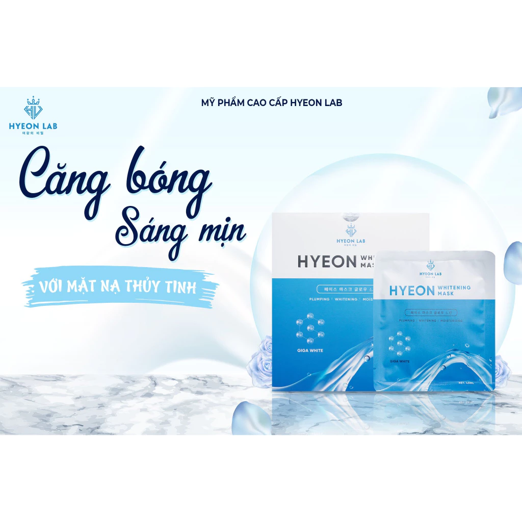 (GIẢM 20%) Mặt Nạ Thủy Tinh HYEON LAB [HYEON WHITENING MASK] - Giúp gia săn chắc,Thoan gọn, Mịn Màn