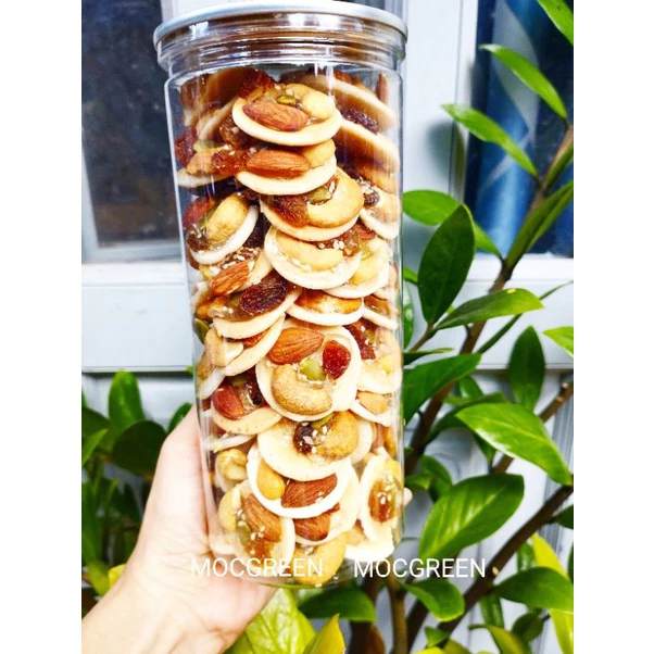 300G Granola siêu hạt dinh dưỡng, bánh đồng tiền mix hạt hạnh nhân, điều, bí xanh siêu ngon -BDT