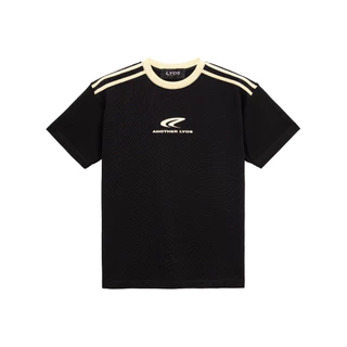 LYOS 2 STRIPES LOGO T-Shirt Boxy Black Cream