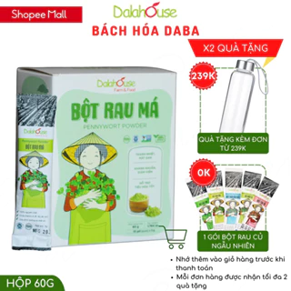 Bột Rau Má Nguyên Chất Dalahouse Hộp 60g Sấy Lạnh - Thanh nhiệt, giải độc, mát gan, đánh bay mun, mờ thâm hiệu quả