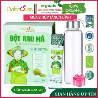 Bột Rau má Dalahouse hữu cơ (Organic) Sấy Lạnh Nguyên Chất loại Hộp 20 gói (3g/ gói)