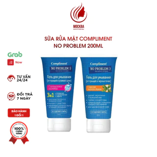 Sữa Rửa Mặt Compliment No Problem 200ml, Gel Rửa Mặt Triết Xuất Từ Trà Xanh &BHA Phù Hợp Dầu, Da Mụn, Da Nhạy Cảm mockba