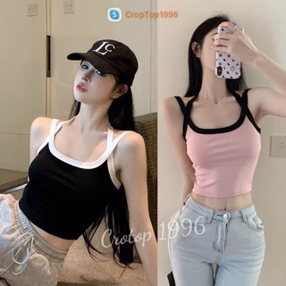 Áo hai dây chéo TankTop Có MÚT NGỰC chất len tăm Quảng Châu A130