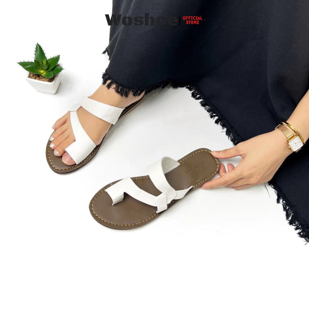 Dép nữ xỏ ngón đế bệt WOSHOE đi biển bigsioze 34-42