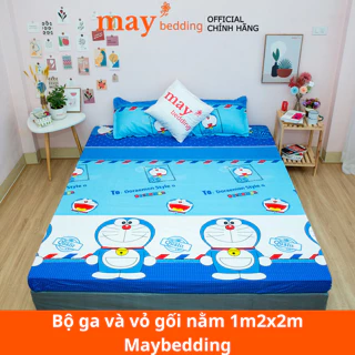 Bộ ga và vỏ gối nằm Maybedding cỡ bọc đệm 1m2 2m giường đơn poly cotton