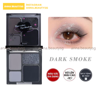 Phấn mắt 4 ô nội địa Trung màu đen Dark smoke chống thấm nước và mồ hôi