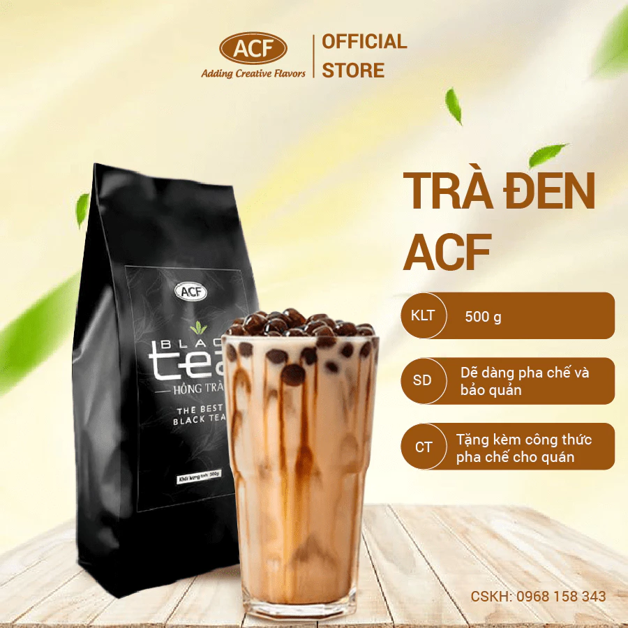 Trà đen (Hồng trà cao cấp) ACF - Chuyên dùng cho pha chế trà sữa, trà trái cây - Túi 500g