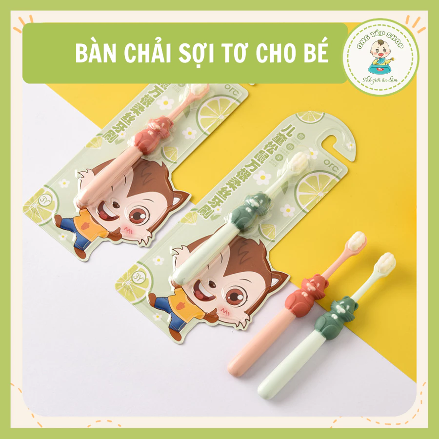 Bàn chải đánh răng sợi tơ cho bé hình con chồn xinh xắn