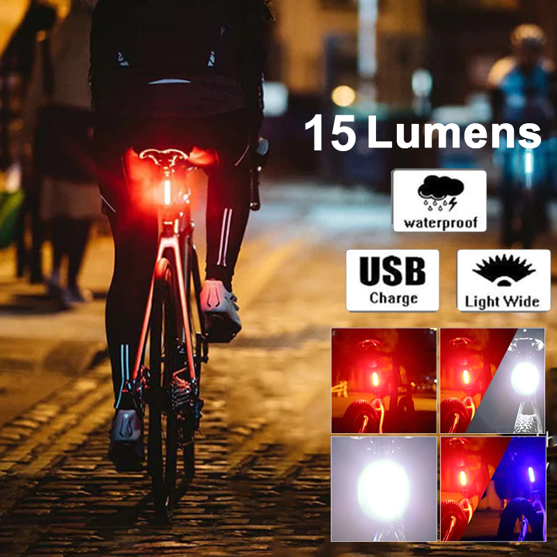 Đèn hậu xe đạp siêu sáng,Đèn led xe đạp Đèn tín hiệu gắn xe đạp nhiều màu có cổng sạc USB Tặng kèm sạc USB Full Hộp