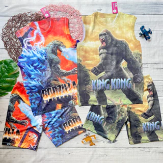 Bộ sát nách King Kong Godzilla bé trai 10kg - 60kg đồ bộ size đại cho bé ( Order 3-5 ngày )