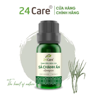 Tinh dầu Sả Chanh Ấn 24Care 10ml/50ml/100ml - nguồn gốc thiên nhiên, khử phòng, thư giãn