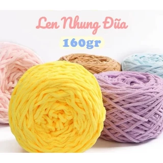 Len Nhung Đũa Bông Sữa 160gr - Sợi 5mm Mềm Mại