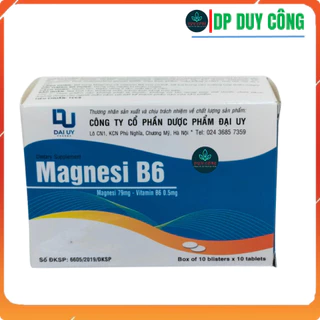 Magnesi B6 hộp 100 viên - Bổ sung magie và vitamin B6 cho cơ thể - Dược Phẩm Duy Công