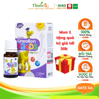 Vitamin D3 cho bé Lineabon K2 + D3 Giúp Hấp Thụ Canxi, Hỗ Trợ Tăng Trưởng Chiều Cao, Giúp Trẻ Khỏe Mạnh Lọ 10ml