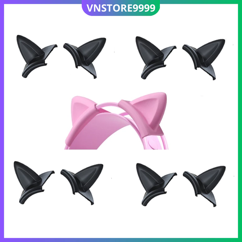 Phụ kiện tai mèo gắn tai nghe cực cute, giúp trang trí tai nghe sành điệu Mã VN34 (02 cái) (gắn mũ bảo hiểm)