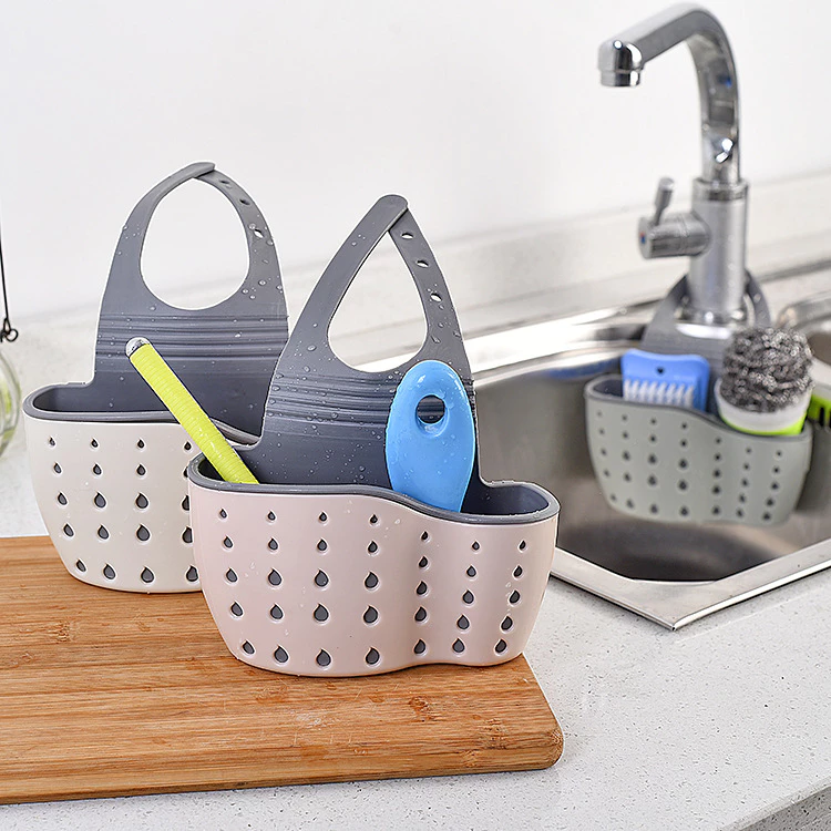 Giỏ đựng giẻ rửa bát 2 lớp cao cấp gắn vòi nước