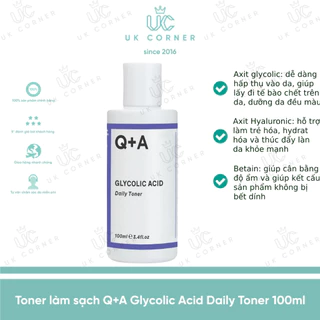 Toner làm sạch Q+A Glycolic Acid Daily Toner 100ml