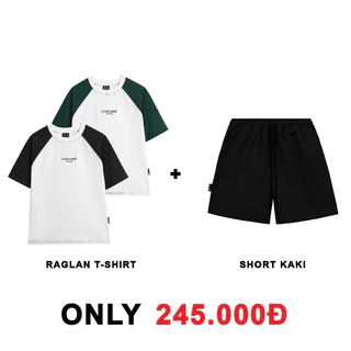 [COMBO TIẾT KIỆM] Áo Thun Raglan Và Quần Short U.Tee Studio Unisex Cho Nam Và Nữ