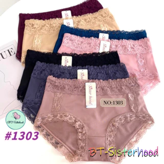 Quần lót nữ SISTERHOOD 1303 Thái Lan thun lạnh viền ren form lớn FREESIZE <68KG , có gen nhẹ che khuyết điểm, LAVENUSA