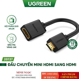 Cáp chuyển Mini HDMI sang HDMI cao cấp Ugreen 20137- Hàng Chính Hãng