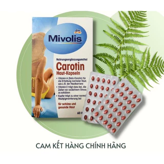 Chống nắng Mivolis Carotin viên uống chống nắng body mặt trắng da mờ thâm sản sinh collagen tái tạo da chống lão hoá