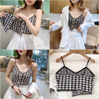 Áo Croptop , Áo Hai Dây Cổ V Thiết Kế Lệch Tà Quyến Rũ Thời Trang Hàn Quốc Softie 0095