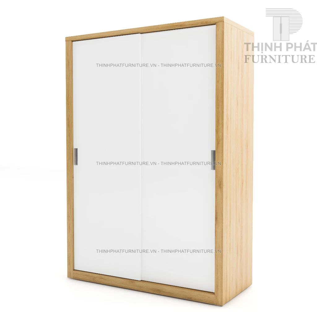 TỦ QUẦN ÁO CỬA LÙA 1M2 X 2M (FREESHIP HCM) THIẾT KẾ THANH LỊCH GỖ MDF PHỦ MELAMINE TQA-TP05