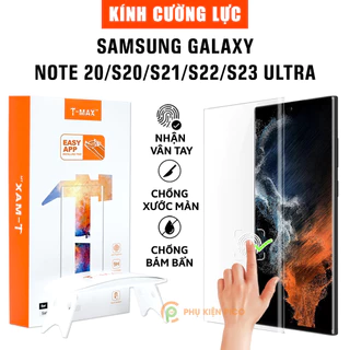 Kính cường lực Samsung Galaxy S22 Ultra / S23 Ultra / S21 Ultra / S20 Ultra / Note 20 Ultra full màn hình đèn UV T-Max