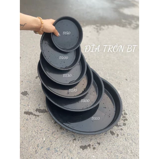 Đĩa lót chậu bằng nhựa size từ 10-35cm - MÀU ĐEN