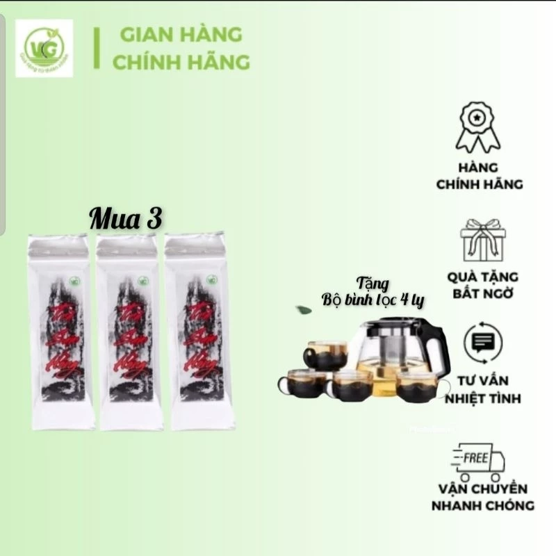 Trà Sam Hồng gói 500g Combo 3 gói Tặng Bình Trà Kèm 4 Cốc Trà thanh nhiệt Mát gan An thần dễ ngủ