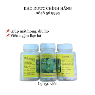 VIÊN NGẬM BẠC HÀ lọ 150 viên mát họng dịu ho