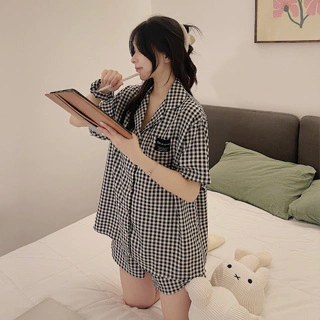 Bộ Ngủ Pijama Nữ JEMCLOSET Form Rộng Kèm Dây Cột Tóc Cực Xinh Phong Cách Hàn Quốc GUAR 8131