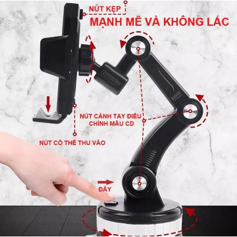 Giá Đỡ Điện Thoại X0566 Xoay 360 Độ Trên Ô Tô - Kẹp Điện Thoại Trên Xe Hơi Chắc Chắn Và An Toàn