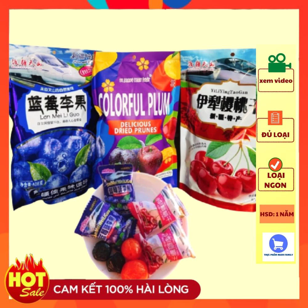1 Gói 408Gr Kẹo Trái Cây Ô Mai Việt Quất Mận Siêu Ngon