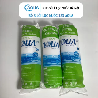 Bộ 3 lõi lọc nước 1,2,3 AQUA Chính hãng, sử dụng tất cả máy lọc nước Kangaroo, Karofi, Sunhouse, Aqua…