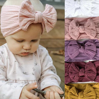 Turban cho bé khăn che thóp nơ xinh chất liệu cotton co giãn tốt thoáng khí mềm mại