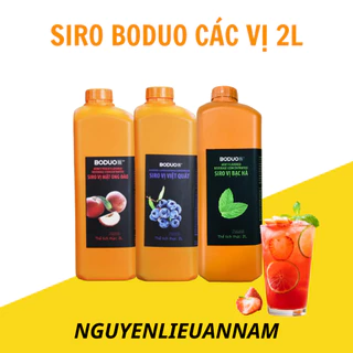 [CHÍNH HÃNG] Siro Boduo các vị dâu, đào, bạc hà, táo xanh, việt quất 2,5kg pha trà sữa, trà trái cây