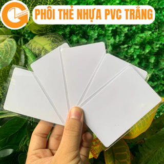 Phôi thẻ nhựa trắng pvc in phun mực trực tiếp khổ 86mm*54mm tặng kèm bọc thẻ ni lông set 10 đến 50 cái