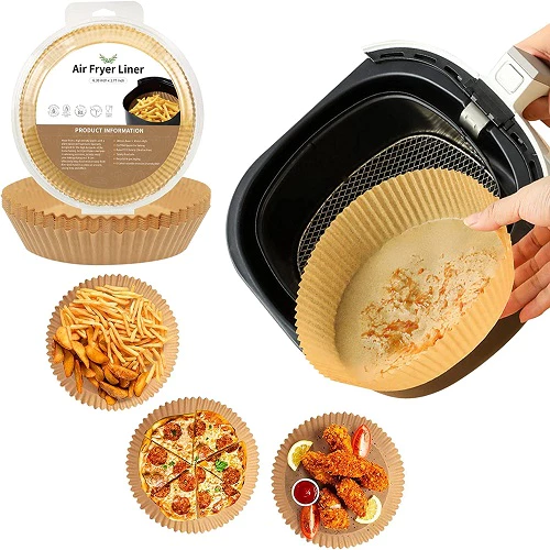 [HCM Tôi Yêu] Vỉ Nhựa 50 Giấy Nến Vàng Chống Dính Size Lớn 20cm Cho Mọi Loại Nồi Chiên Không Dầu