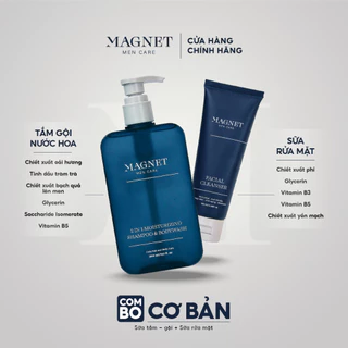 Combo Cơ Bản MAGNET Dầu Gội Sữa Tắm Nam 2in1 300ml & Sữa Rữa Mặt Nam 100ml