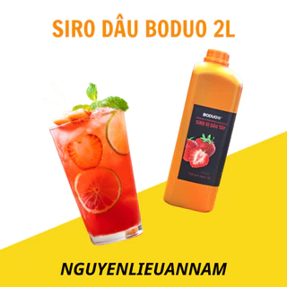 Siro Dâu tây Boduo pha trà hoa quả-trà sữa can 2L hàng chính hãng