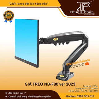 GIÁ TREO MÀN HÌNH NB-F80 ( XOAY 360 ĐỘ ) BẢN MỚI TẢI TRỌNG 9KG - THIẾT KẾ MỚI 2022