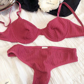 Bộ đồ lót cotton có gọng không đệm quần chữ T lọt khe sexy gợi cảm - THAOCHERRY BL10